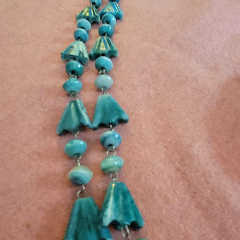 Source Unknown Aqua Statement Necklace - image 5